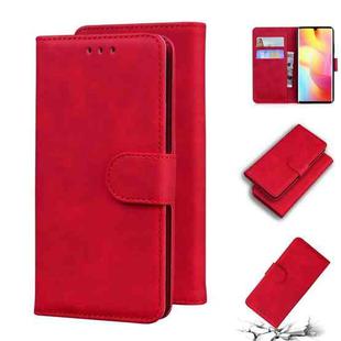 For Xiaomi Mi Note 10 Lite Skin Feel Pure Color Flip Leather Phone Case(Red)