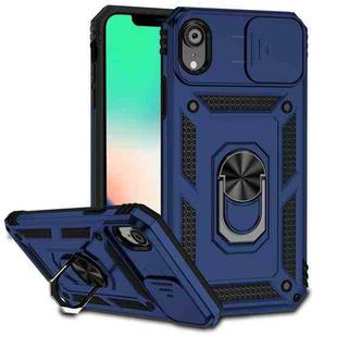 For iPhone XR Sliding Camshield Holder Phone Case(Blue)