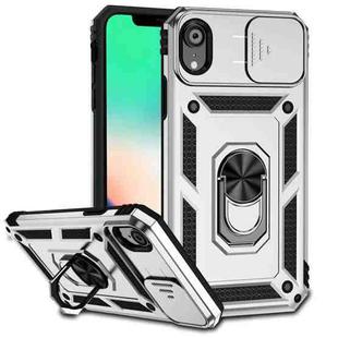 For iPhone XR Sliding Camshield Holder Phone Case(Silver)