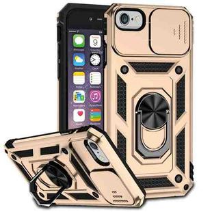 For iPhone SE 2022 / SE 2020 / 8 / 7 / 6 Sliding Camshield Holder Phone Case(Gold)