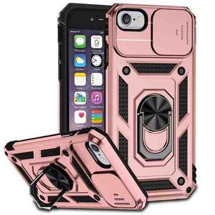 For iPhone SE 2022 / SE 2020 / 8 / 7 / 6 Sliding Camshield Holder Phone Case(Rose Gold)