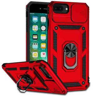 Sliding Camshield Holder Phone Case For iPhone 8 Plus / 7 Plus / 6 Plus(Red)