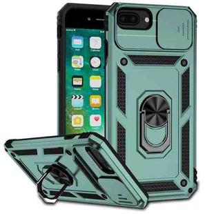 Sliding Camshield Holder Phone Case For iPhone 8 Plus / 7 Plus / 6 Plus(Dark Green)