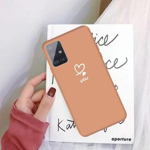 For Galaxy A51 Love Heart You Pattern Frosted TPU Protective Case(Coral Orange)