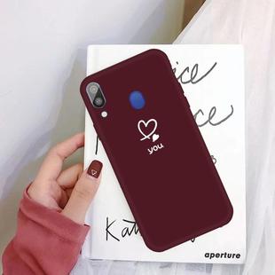 For Galaxy A30 Love Heart You Pattern Frosted TPU Protective Case(Wine Red)