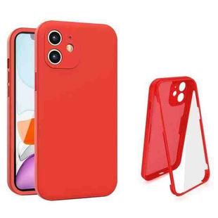 For iPhone 12 Imitation Liquid Silicone 360 Full Body Case(Red)