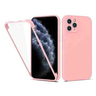 For iPhone 11 Pro Imitation Liquid Silicone 360 Full Body Case (Pink)