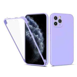 For iPhone 11 Pro Imitation Liquid Silicone 360 Full Body Case (Purple)