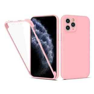 For iPhone 11 Pro Max Imitation Liquid Silicone 360 Full Body Case (Pink)