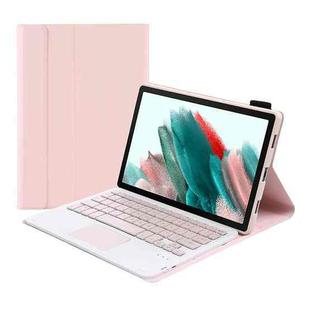A08-A Candy Color Bluetooth Keyboard Leather Case with Touchpad For Samsung Galaxy Tab A8 2021 SM-X205 / SM-X200(Pink)