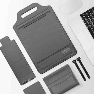12 inch Multifunctional Mouse Pad Stand Handheld Laptop Bag(Grey)