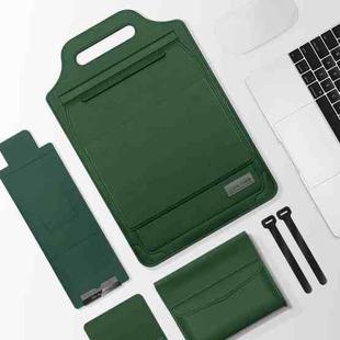 13 inch Multifunctional Mouse Pad Stand Handheld Laptop Bag(Green)