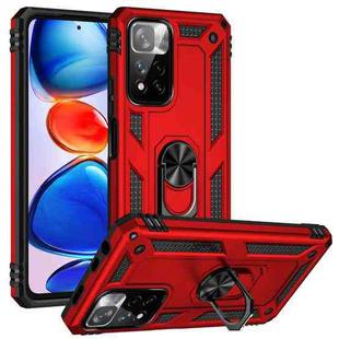 For Xiaomi Redmi Note 11 Pro Shockproof TPU + PC Phone Case with 360 Degree Rotating Holder(Red)