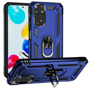 For Xiaomi Redmi Note 11S Shockproof TPU + PC Phone Case with 360 Degree Rotating Holder(Blue)