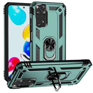 For Xiaomi Redmi Note 11S Shockproof TPU + PC Phone Case with 360 Degree Rotating Holder(Green)