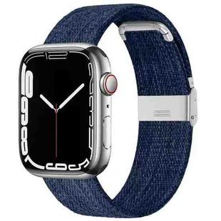 PG44 Direct Flight Series Waterproof Canvas Watch Band For Apple Watch Series 7 45mm / 6&SE&5&4 44mm / 3&2&1 42mm(Dark Blue)