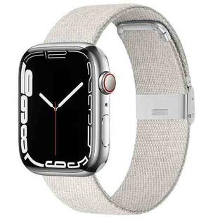 PG44 Direct Flight Series Waterproof Canvas Watch Band For Apple Watch Series 7 45mm / 6&SE&5&4 44mm / 3&2&1 42mm(Light White)