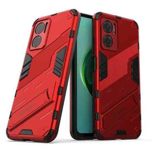 For Xiaomi Redmi Note 11E 5G China Punk Armor 2 in 1 PC + TPU Shockproof Phone Case with Invisible Holder(Red)