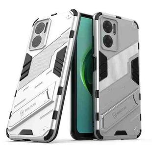 For Xiaomi Redmi Note 11E 5G China Punk Armor 2 in 1 PC + TPU Shockproof Phone Case with Invisible Holder(White)