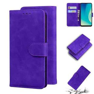 For ZTE Blade A7s 2020 Skin Feel Pure Color Flip Leather Phone Case(Purple)
