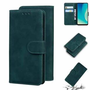For ZTE Blade A7s 2020 Skin Feel Pure Color Flip Leather Phone Case(Green)
