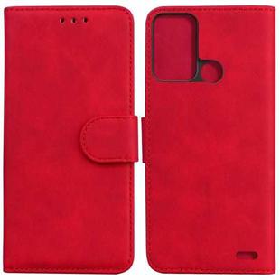 For ZTE Blade A52 Skin Feel Pure Color Flip Leather Phone Case(Red)