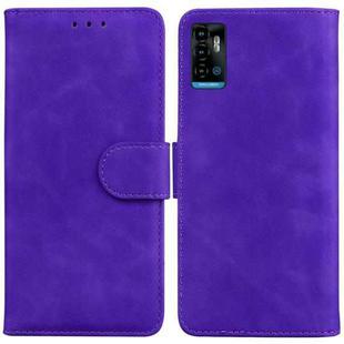 For ZTE Blade A72 / V40 Vita Skin Feel Pure Color Flip Leather Phone Case(Purple)