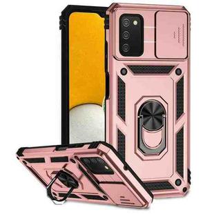 For Samsung Galaxy A02s / A03s 166mm Sliding Camshield Holder Phone Case(Rose Gold)