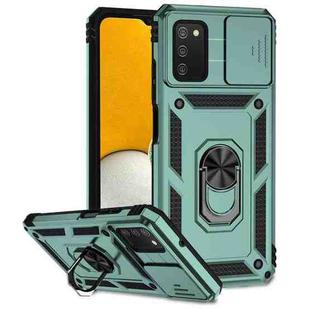 For Samsung Galaxy A02s / A03s Sliding Camshield Holder Phone Case(Dark Green)