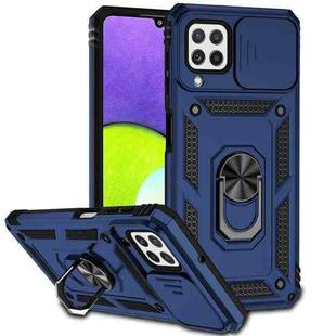 For Samsung Galaxy A22 4G Sliding Camshield Holder Phone Case(Blue)