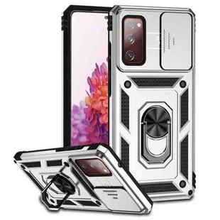 For Samsung Galaxy S20 FE Sliding Camshield Holder Phone Case(Silver)