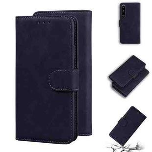 For Sony Xperia 1 III Skin Feel Pure Color Flip Leather Phone Case(Black)
