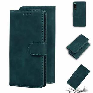 For Sony Xperia 5 III Skin Feel Pure Color Flip Leather Phone Case(Green)