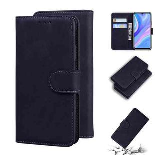 For Huawei Enjoy 10s / P Smart S / Y8p Skin Feel Pure Color Flip Leather Phone Case(Black)