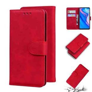 For Huawei P smart Z / Y9 Prime 2019 / Honor 9X Global Skin Feel Pure Color Flip Leather Phone Case(Red)