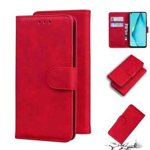 For Huawei P40 lite / nova 6 SE / nova 7i Skin Feel Pure Color Flip Leather Phone Case(Red)