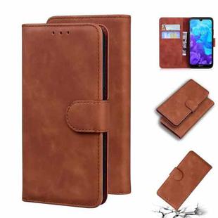 For Huawei Y5 2019 / Honor 8S Skin Feel Pure Color Flip Leather Phone Case(Brown)