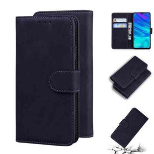For Huawei P smart 2019 / Honor 10 Lite Skin Feel Pure Color Flip Leather Phone Case(Black)