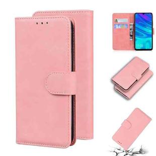 For Huawei P smart 2019 / Honor 10 Lite Skin Feel Pure Color Flip Leather Phone Case(Pink)