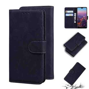 For Huawei P20 Skin Feel Pure Color Flip Leather Phone Case(Black)