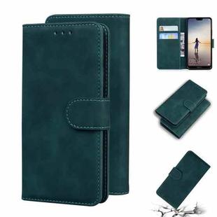 For Huawei P20 lite Skin Feel Pure Color Flip Leather Phone Case(Green)