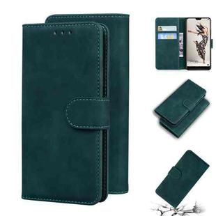 For Huawei P20 Pro Skin Feel Pure Color Flip Leather Phone Case(Green)
