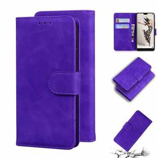 For Huawei P20 Pro Skin Feel Pure Color Flip Leather Phone Case(Purple)