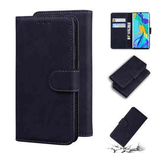 For Huawei P30 Pro Skin Feel Pure Color Flip Leather Phone Case(Black)
