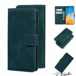 For Huawei P40 Pro Skin Feel Pure Color Flip Leather Phone Case(Green)