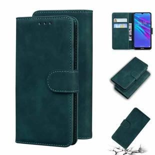 For Huawei Y6 2019 Skin Feel Pure Color Flip Leather Phone Case(Green)