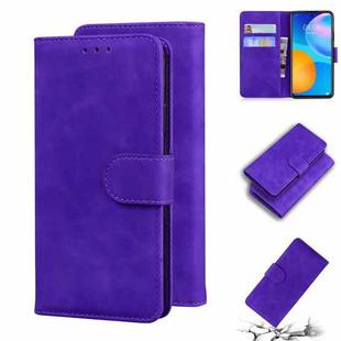 For Huawei P smart 2021 / Y7a Skin Feel Pure Color Flip Leather Phone Case(Purple)