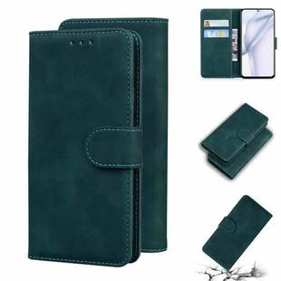 For Huawei P50 Pro Skin Feel Pure Color Flip Leather Phone Case(Green)