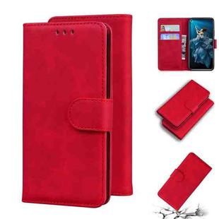 For Huawei nova 5T / Honor 20 Skin Feel Pure Color Flip Leather Phone Case(Red)