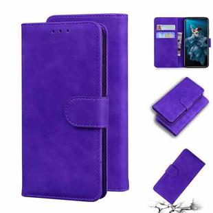For Huawei nova 5T / Honor 20 Skin Feel Pure Color Flip Leather Phone Case(Purple)